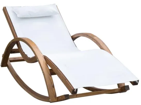 Homeville Lux lepotuoli lehtikuusipuusta keinutoiminnolla 150x60x50cm