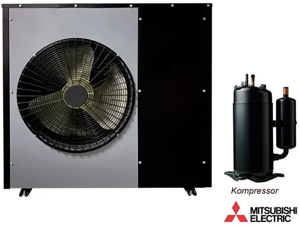 Andersen Electric Nordic One ilma-vesilämpöpumppu, WiFi, 12 kW, musta
