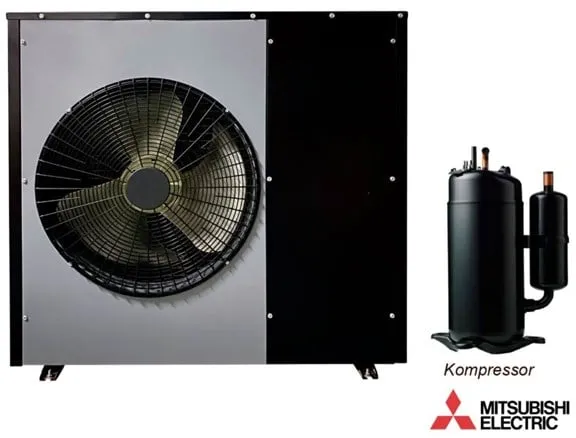 Andersen Electric Nordic One ilma-vesilämpöpumppu, WiFi, 7 kW, musta